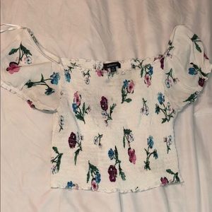 White floral crop top